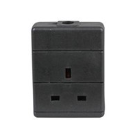 rewireable uk black extension socket