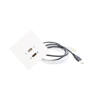 2m White Single Gang HDMI, USB A Wall Plate