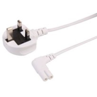 UK to Right Angled C7 White Power lead 0.5m