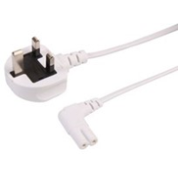 UK to Right Angled C7 White Power lead 5m