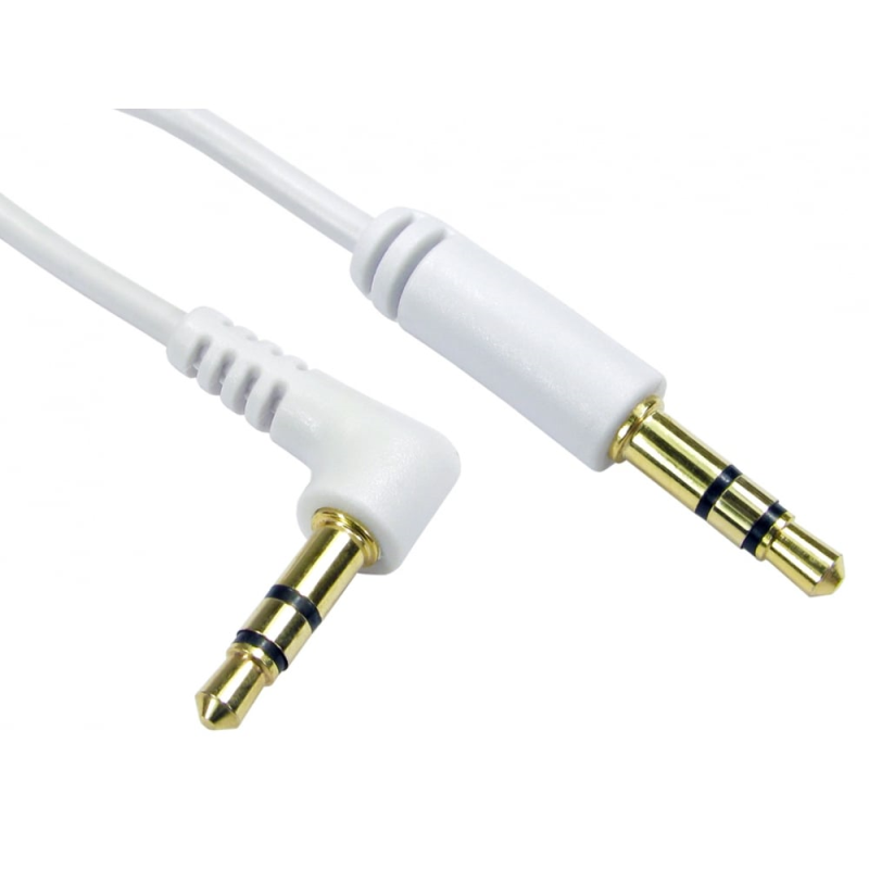 10M Straight To Right Angle 3.5Mm Audio Cable White