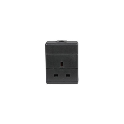 rewireable uk black extension socket