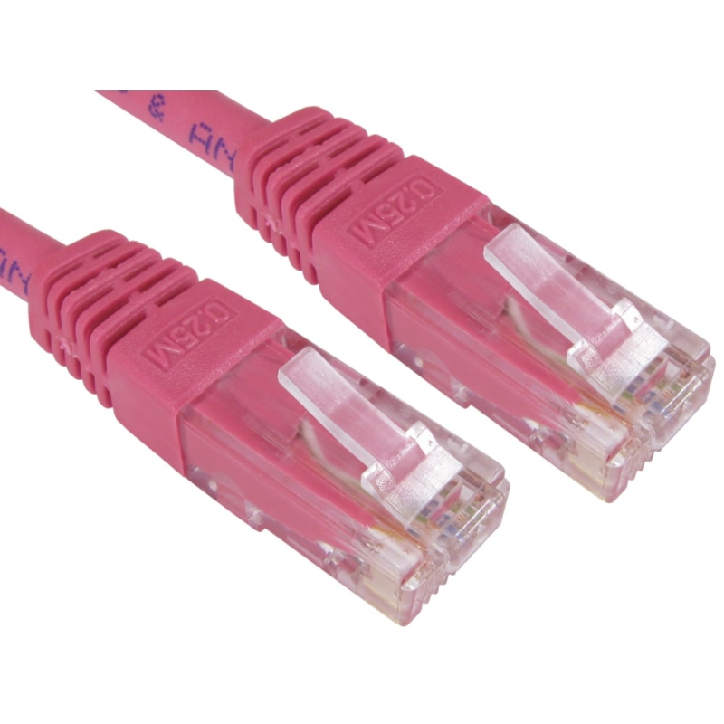0.25M Cat6 Utp Gigabit (250Mhz) Patch Cable Pink