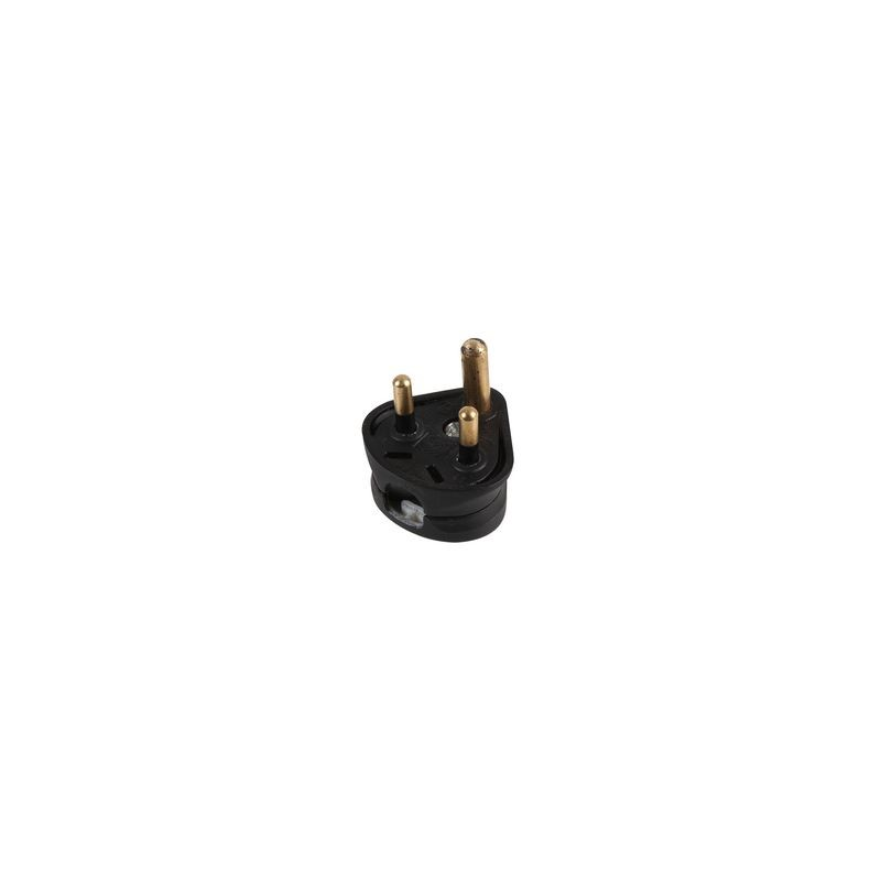 Black 2 Amp 3 Pin Round Plug Bs546