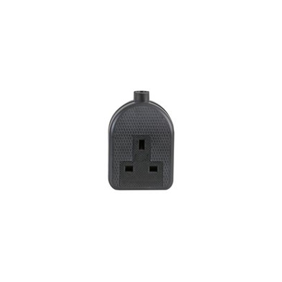 black 1 way rubberised uk socket