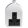 1 gang rubberised uk socket white