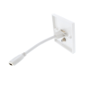 White Single Gang HDMI and F-Type Satellite Wall Plate.