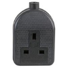 black 1 way rubberised uk socket