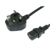 5m UK Plug to C13 UK Mains Lead - Black