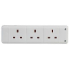 3 way uk white extension socket