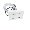 2 metre Twin HDMi & USB Wall Plate double gang av plate