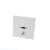 White Single Gang HDMI and F-Type Satellite Wall Plate.