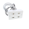 3 metre Twin HDMi and USB Double Gang Wall Plate