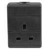 rewireable uk black extension socket