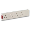 4 gang uk extension socket white