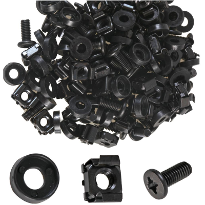 Cage Nuts, M6, Black, Pack of 4 -